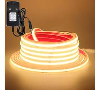 KAFULA 24V COB LED Strip Light 15m Warm White 3000K, Uniform Emission IP68 Waterproof Flexible FCOB LED Fairy Light CRI90+, DIY Bedroom Kitchen Living Room Home Decoration