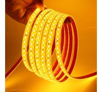 KAFULA 24V LED Light Strip, IP68 Waterproof Flexible, 5M Yellow Super Bright Silicone LED Rope Light CRI85+, can be Cut Every 50mm | 120 LEDs/m | Home Decoration [Power Supply not Included]