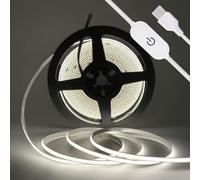 KAFULA 5V COB LED Strip USB Powered, 1M dimmable IP20 Non-Waterproof Flexible FCOB LED Fairy Light CRI90+, can be Cut Every 50mm | 320 LEDs/m | | White Light 6000K | Home Decoration