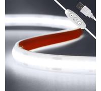 KAFULA 5V dimmable COB LED Light Strip self-Adhesive, USB Powered, 320 LEDs/m IP68 Waterproof Flexible Super Bright FCOB LED Fairy Light CRI90+, 1M White Light 6000K