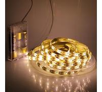 KAFULA - 5V LED Light Strip with 3AA Battery Box [3M, Warm White 3000-3500K], 60 LEDs/m Flexible LED Fairy Light CRI85+, IP21 not Waterproof Home Decorative Rope Light [Battery not Included]