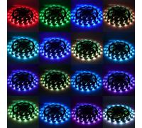 KAFULA 5V RGB LED Light Strip with 4AA Battery Box (with on/Off), 30 LEDs/m 0.5M Flexible LED Fairy Light CRI85+, SMD5050, IP65 Waterproof, with 24-Key IR Controller, can be Cut Every 3CM