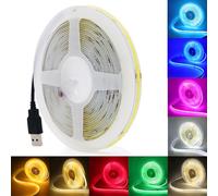 KAFULA 5V USB COB LED Strip Lights 3M/9.84ft, Green 8mm Width Super Bright LED Tape Lights CRI90+ Uniform Dotless for Bedroom Under Cabinet Kitchen DIY Lighting(No Power Supply)