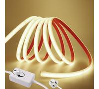 KAFULA Dimmable COB Light Strip LED Neon Light, 1M Natural White 4000K, 220V Waterproof | Cuttable Flexible LED Rope Light CRI90+, 240 LEDs/m, Home Decoration/Kitchen/Mirror/Cabinet/Stairs/Window