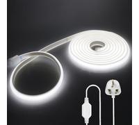 KAFULA LED Light Strip, 220V Waterproof Flexible COB LED neon Strip, Uniform FCOB Fairy Light CRI85+, Suitable for Wardrobe, Mirror, Shelf, Workbench, Cabinet [15m, White Light 6000-6500K]