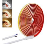 KAFULA White COB LED Strip Light, 19.6ft/6m 220v-240v FCOB LED Fairy Lights, IP65 Waterproof Flexible Cuttable, Kitchen Bedroom Lighting, Outdoor Indoor Decoration [Power Adapter Not Included]