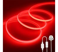 KAFULA Wisada 288 LEDs/m COB LED Neon Strip with on-Off, AC220-240V Waterproof Flexible Cuttable FCOB Rope Light CRI85+ 6M Red Uniform Without Dark Spots Bedroom Cabinet Kitchen Decoration