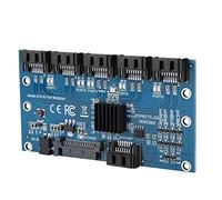 Kafuty-1 SATA3.0 1 to 5 Adapter Converter Motherboard, Hard Disk Riser Card, SATA Port Multiplier SATA3.0 Expansion Card, with USB DC Power Cable, for Win7 Win8 Win XP, etc.