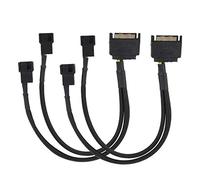 Kafuty Cooling Fan Power Adapter Cable SATA 15Pin to Dual 4Pin 2-Way Converter 22AWG Cable with Environmentally Friendly Material and 2PCS Per Set (Black)