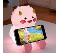 KAFUX Dinosaur Night Light for Kids, Soft Silicone Nursery Lamp, Touch Control Dimmable Bedside Light, 3 Brightness Levels, USB Rechargeable with 30-Min Timer, Toddler Bedroom Decor & Baby Gift (Pink)