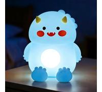 KAFUX Dinosaur Night Light for Kids, Soft Silicone Nursery Lamp, Touch Control Dimmable Bedside Light, 3 Brightness Levels, USB Rechargeable with 30-Min Timer, Toddler Bedroom Decor & Baby Gift (Blue)