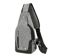 kaGeneric267.13- Bag For Men Shoulder Backpack Chest Bags Crossbody Daypack With USB Cable For Hiking Camping Outdoor Trip over The Shoulder Bag (Grey, One Size)