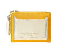 kaGeneric267.13- Ladies Letter Print Zipper Wallet Short Two Fold Multi Card Wallet Note 10 plus Wallet Case (Yellow, One Size)
