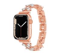 KAGERBENDS Bling Diamond 42/44/45/49mm Women SmartWatch Bands for Rose Gold Apple Watch Band Ultra Series SE 9 8 7 6 5 4 3 Girl Stylish Adjustable Chain Elegant Wristbands for Iwatch 9 8 7