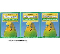Kagesan Green BIRD CAGE SAND PAPER SHEETS 3X6 PACK = 18 SHEETS 33CM x 25CM