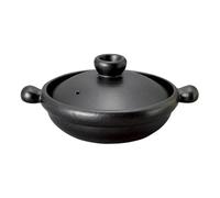 Kagetsu Banko Yaki Clay Pot - Shiro White/Kuro Black (4-5 Servings) Ø28cm | H13cm - Traditional Japanese Donabe for Hot Pot, Soup & Stew, Heat-Resistant Ceramic, Made in Japan (Kuro Black)