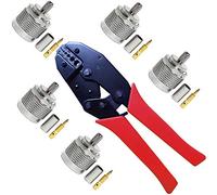 Kagni 5pcs N Type Male Connector and Crimping Tool Set, 5 Pack 50 ohm N Plug RF Connector and Ratchet Crimp Compression Tool Coaxial Crimper Plier Kit for RG58 LMR195 LMR200 RG223 RG142