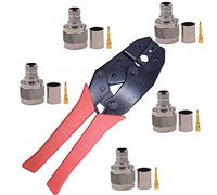 Kagni 5pcs N Type Male Connector and Crimping Tool Set, 50 ohm N Plug RF Coax Connector and Ratchet Crimp Compression Tool Coaxial Crimper Plier Kit for RG8 RG9 RG11 RG174 RG213 Belden9913 LMR400