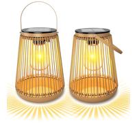 KagoLing Solar Lights Outdoor Garden, 2 Pack Garden Lights Metal Hanging Solar Lantern Waterproof Ornaments Outdoor, Decorations for Patio Yard Porch Lawn Courtyard, Gifts for Mom Women Grandma Wife