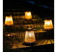 KagoLing Solar Lights Outdoor Garden, 4 Pack Garden Lights Metal Hanging Solar Lantern Waterproof Ornaments Outdoor, Decorations for Patio Yard Porch Lawn Courtyard, Gifts for Mom Women Grandma Wife