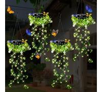 KagoLing Solar Lights Outdoor Garden, 4 Pack Hanging Artificial Plants Outdoor 66 LED Fairy Lights, IP65 Solar Powered Waterproof Ornaments Outdoor, Gifts Birthday for Women Mum Grandma