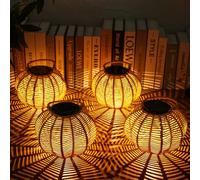 KagoLing Solar Lights Outdoor Garden, Pumpkin Style Hanging Solar Lanterns for Outside with Mesh Lighting Effect, 4 Pack Solar Garden Ornaments IP65 Waterproof, Courtyard, Terrace, Garden Decoration