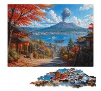 Kagoshima Japan Volcano Torii Gate Jigsaw Puzzle for Adults, 500 Pieces | A hands-on home pastime - a clear section-by-section approach during indoor leisure.