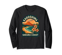 Kagoshima Sakura Coast Travel Badge Japan Shoreline Long Sleeve T-Shirt