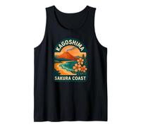 Kagoshima Sakura Coast Travel Badge Japan Shoreline Tank Top