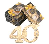 KaGrbves 50 Packs 40 Bottle Openers for 40th Birthday Party Favors Gifts or Souvenirs for Guests 40th Wedding Anniversary Party Favor Gold and Black Theme Party Decorations (40)