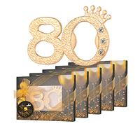 KaGrbves 50 Packs 80 Bottle Openers for 80th Birthday Party Favors Gifts or Souvenirs for Guests 80th Wedding Anniversary Party Favor Gold and Black Theme Party Decorations (80)
