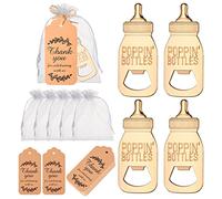 KaGrbves 50 Pieces Poppin Bottle Design Zinc Alloy Baby Bottle Openers, Gifts for Baby Showers, Birthdays, Weddings