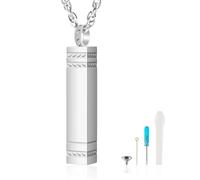 KAGREC Cremation Jewelry for Ashes Stainless Steel Urn Necklace for Ashes Locket Necklace for Ashes Memorial Gift, Stanard, Stainless Steel, No Gemstone