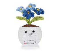 KAGREC Crochet Flower Teacher Appreciation Gift Positive Crochet Doll Thank Your for Helping Me Grow Gift for Teacher Father Mother Mentor