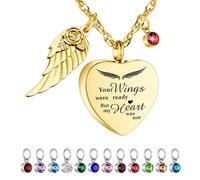 KAGREC Heart Urn Necklace for Pet Ashes Cremation Jewelry for Ashes Ash Necklace for Dog Cat Ash Cremation Memorial Gift-Gold