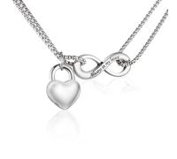 KAGREC Infinite Heart Urn Necklace for Ashes Cremation Jewelry for Women Ashes Necklace for Human Ashes Memorial Necklace, 20+2in, Stainless Steel, No Gemstone