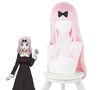 Kaguya-Sama Love Is War Chika Fujiwara Cosplay Wig For Women Girl'S Synthetic Hair 60Cm Long Straight Anime Cos Party Wig Pink