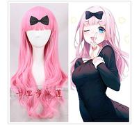 Kaguya-sama: Love is War Fujiwara Chika Cosplay Hair Wig Long Straight Pink Hair Women Lolita Hair Halloween Carnival Costume