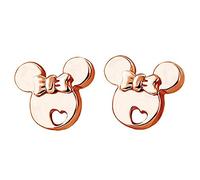 kaguyo 925 sterling silver hollow Mickey Mouse earrings .for women girls .(s1480) (rose gold)