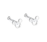 Kaguyo Minnie mouse screw back earrings, 925 Sterling Silver small tiny Cartilage Mickey mouse screw stud earrings For Women Girls Kid birthday Gift (open Minnie mouse earrings)