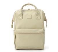 Kah&Kee Leather Laptop Backpack for Women, 14-15 Inch Professional Work Bag, Water-Resistant Vegan Leather Doctor Bag Backpack for Teacher, Nurse & Travel, Fits MacBook Pro 15 (Cream Beige,Medium)