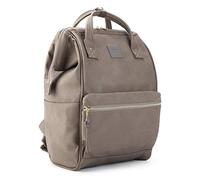 Kah&Kee Leather Laptop Rucksack Backpack for Women, 15-inch Laptop Bag, Versatile Nappy Bag for Teachers, Working Parents, School, College, and Travel(Gray,Medium)