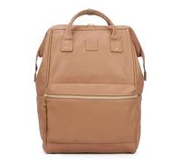 Kah&Kee Leather Laptop Backpack for Women, 15.6-16 Inch Professional Work Bag, Water-Resistant Vegan Leather Doctor Bag Backpack for Teacher, Nurse & Travel, Fits MacBook Pro 16 (Tan Pink,Large)