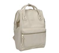 Kah&Kee Leather Laptop Backpack for Women, Water-Resistant Vegan Leather Doctor Bag for Work, Teacher, Nurse & Travel, Ivory, M, Daypack Backpacks