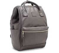 Kah&Kee Leather Laptop Backpack for Women, Waterproof & Anti-Theft, Ideal Nappy Bag for Work, Travel, Doctors & Teachers (Grey II)