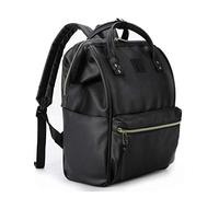 Kah&Kee Leather Laptop Rucksack Backpack for Women, 12-inch Laptop Bag, Versatile Nappy Bag for Teachers, Working Parents, School, College, and Trave(Black,Small)