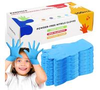 KAHACIYO Disposable Nitrile Gloves for Children 4-10 Years - Latex and Powder Free, Suitable for Cooking, Gardening, Crafting, Painting, Cleaning(100PCS)