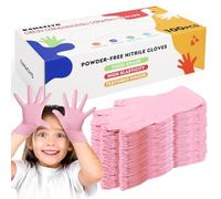 KAHACIYO Kids Nitrile Gloves, Disposable Nitrile Gloves for 4-10 Years - Latex and Powder Free -Kid Size for Cooking, Gardening Crafting, Painting, Cooking, Cleaning(100PCS)