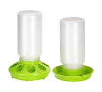 KAHDGSS 1L Poultry Waterer and Feeder Set for Chickens Ducks and Small Birds with Easy Carry Handle Poultry Feeding Solution Small Farm Water Dispenser