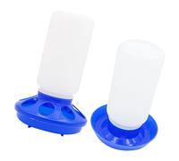 KAHDGSS 1L Poultry Waterer and Feeder Set for Chickens Ducks and Small Birds with Easy Carry Handle Poultry Feeding Solution Small Farm Water Dispenser